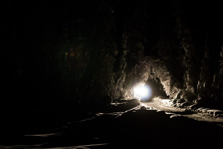 a person that is lit up at night